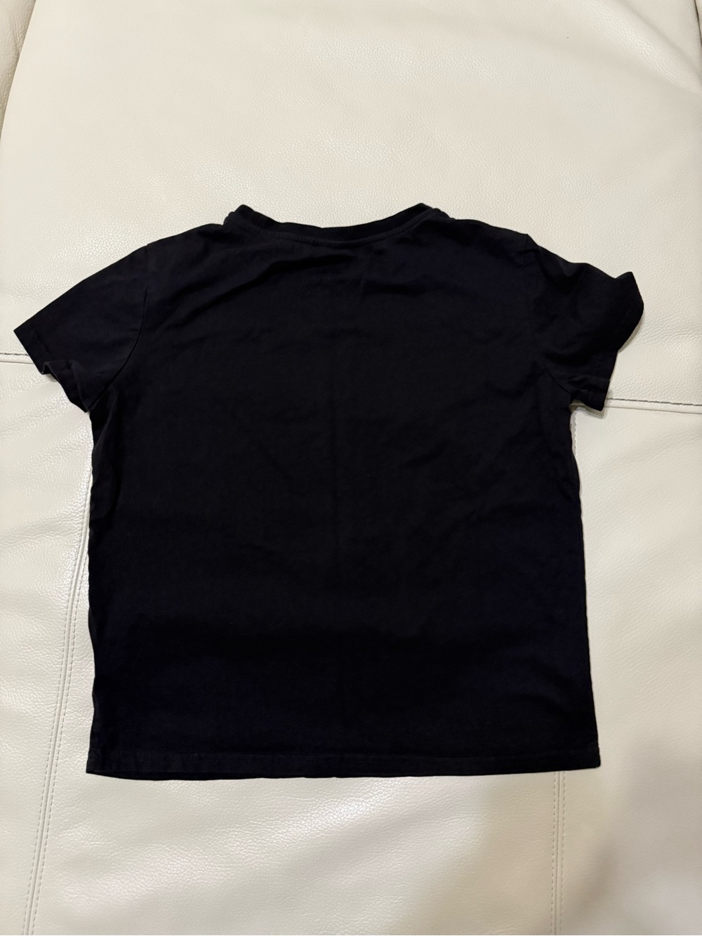 Black Graphic Tee with Abstract White Face Small - Picture 4 of 5